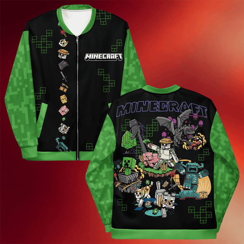 Minecraft Merch 2026 Mascot Bomber Jacket Birthday Present For Husband