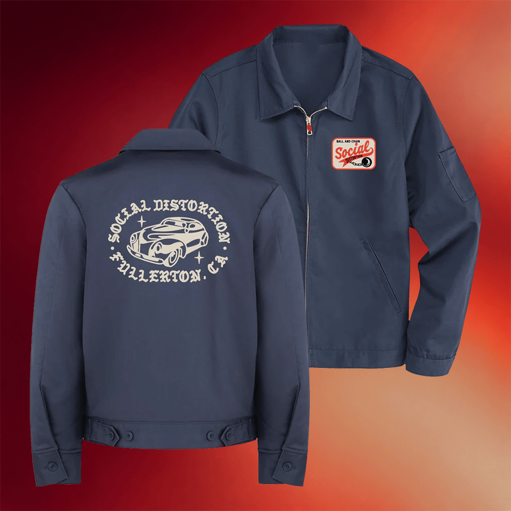 Social Distortion Merch 2026 Fullerton CA Navy Jacket Music Lover Gifts For Him