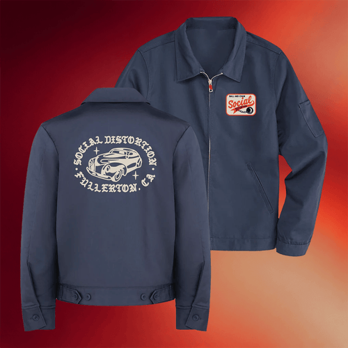 Social Distortion Merch 2026 Fullerton CA Navy Jacket Music Lover Gifts For Him