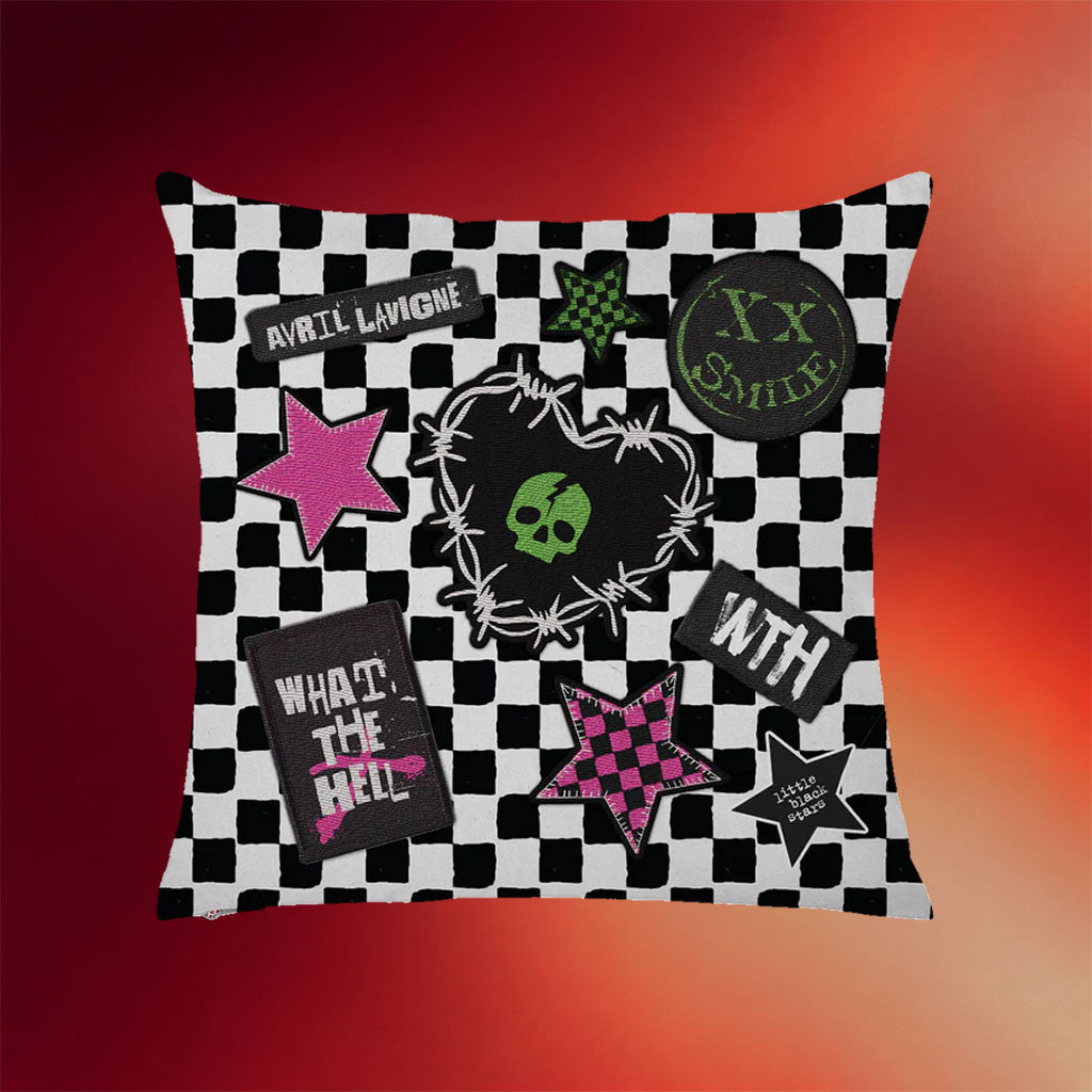 Avril Lavigne Merch 2026 What The Hell Checkered Pillow Case Gifts For Music Lovers
