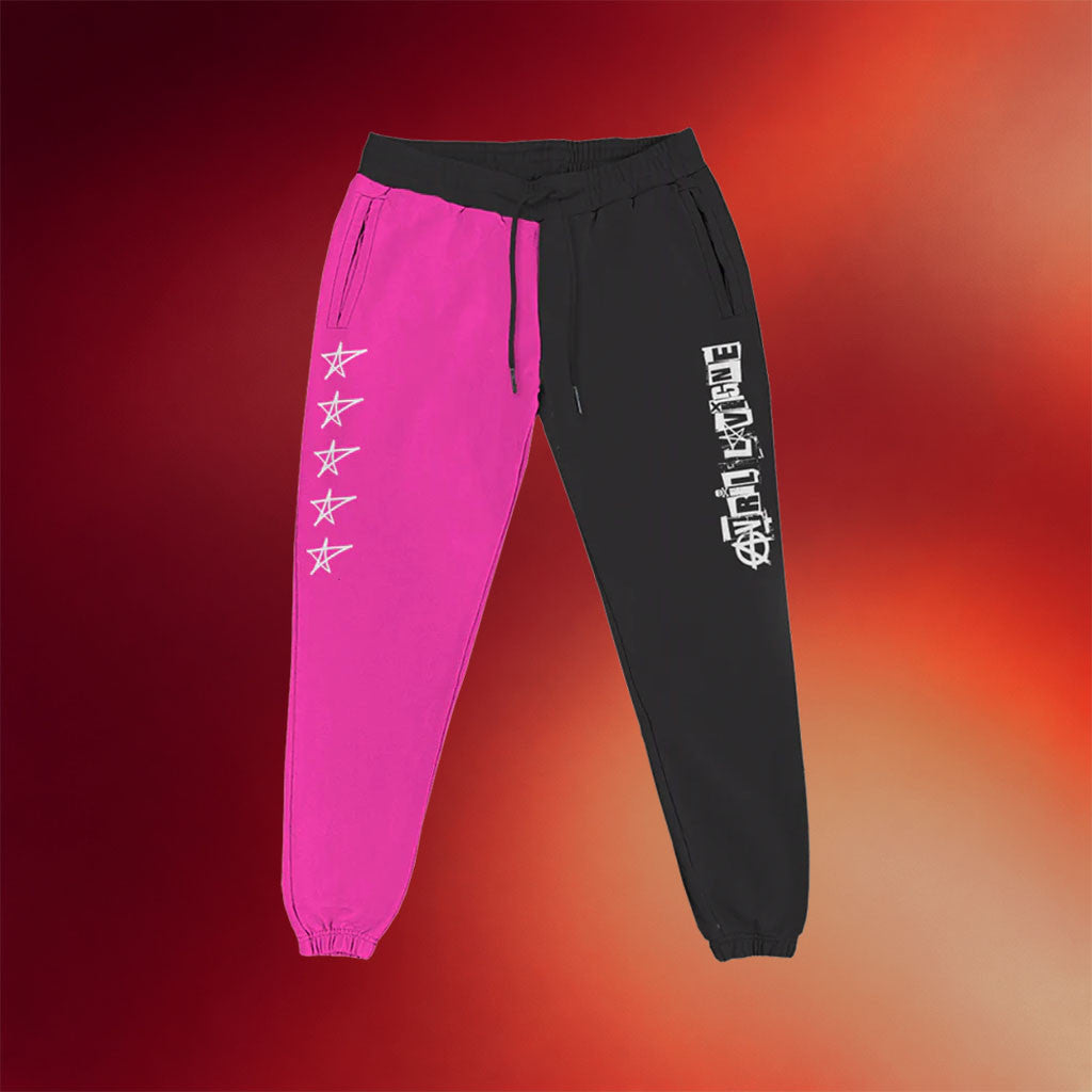 Avril Lavigne Merch 2026 Pink And Black Split Joggers Birthday Gifts For Music Lovers