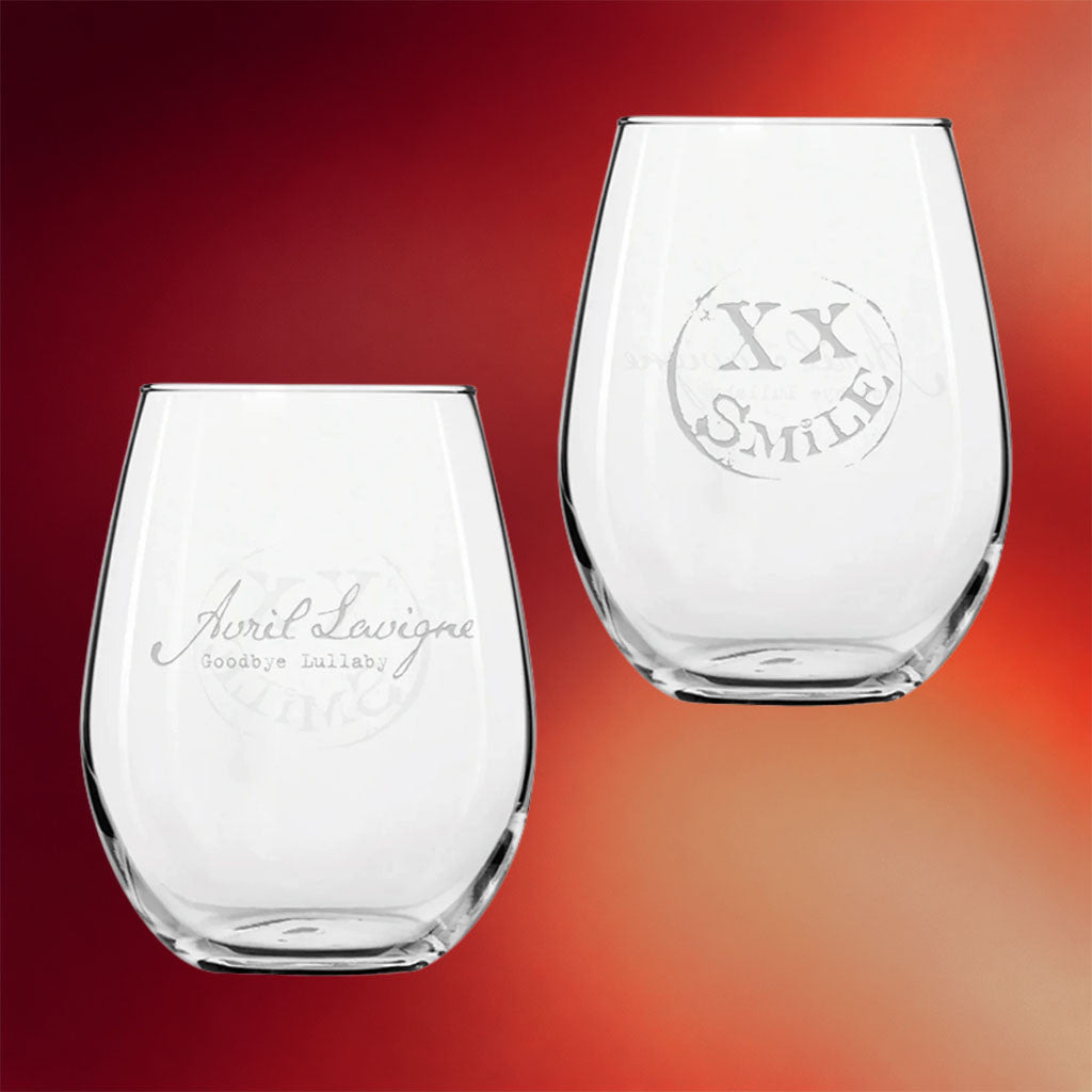 Avril Lavigne Merch 2026 Goodbye Lullaby XX Smile Wine Glass Gift Ideas For Music Lovers