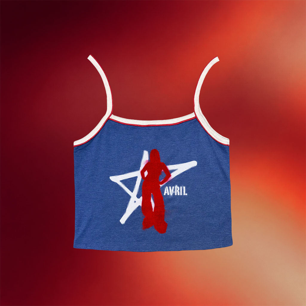 Avril Lavigne Merch 2026 Blue Star Crop Tank Top Best Gifts For Sisters