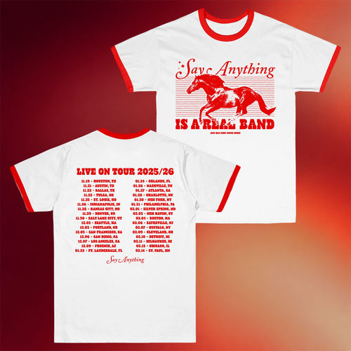 Say Anything Merch 2026 Stallion Ringer T-Shirt Say Anything Live On Tour Merch Fan Gifts