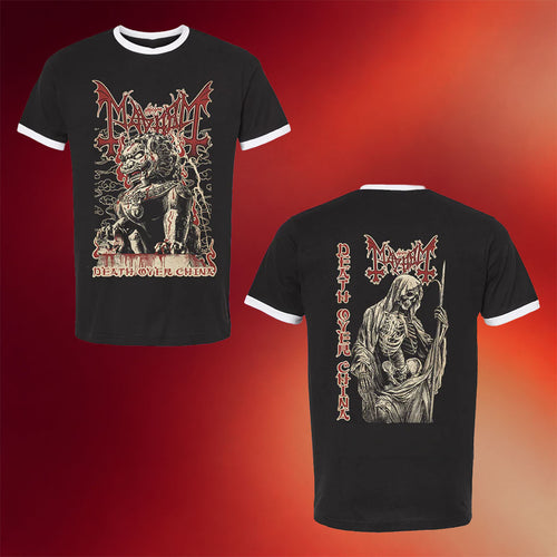 The True Mayhem Merch 2026 Death Over China Ringer T-Shirt Black Gift For Metal Band Fans