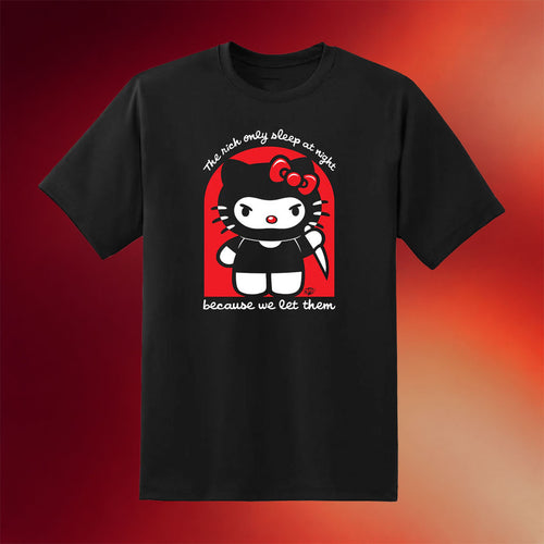 Punk With A Camera Merch 2026 The Rich Only Sleep At Night Because We Let Them T-Shirt Knife Tee