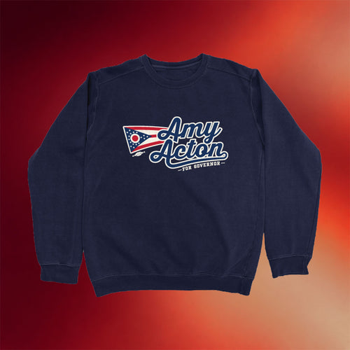 Dr Amy Acton For Governor Merch 2026 Amy Acton Script Navy Crewneck Sweatshirt Gifts For BFF - Mouldking