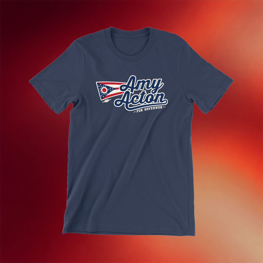Dr Amy Acton For Governor Merch 2026 Amy Acton Script Navy T-Shirt Political Gifts - Mouldking