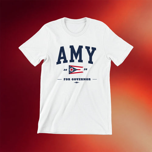 Dr Amy Acton For Governor Merch 2026 Amy For Governor Collegiate T-Shirt White Gifts Ideas - Mouldking