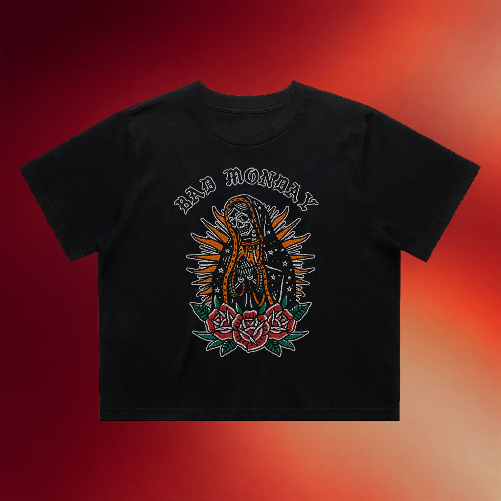 Bad Monday Merch 2026 Throwback Classic Prayer Cropped T-Shirt Present For Women - Mouldking