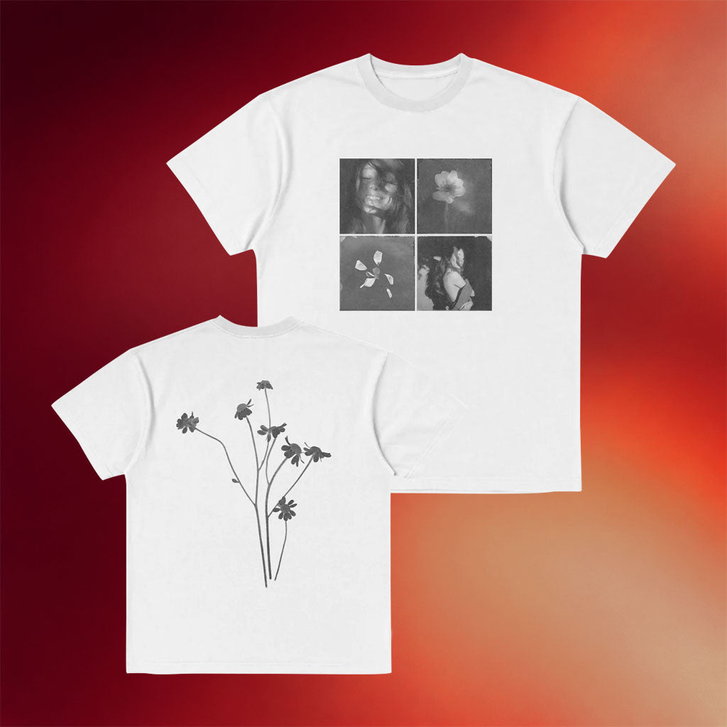 Ariana Grande Merch 2026 Ariana Grande Petal White Photo Collage T-Shirt Gift For Sisters - Mouldking