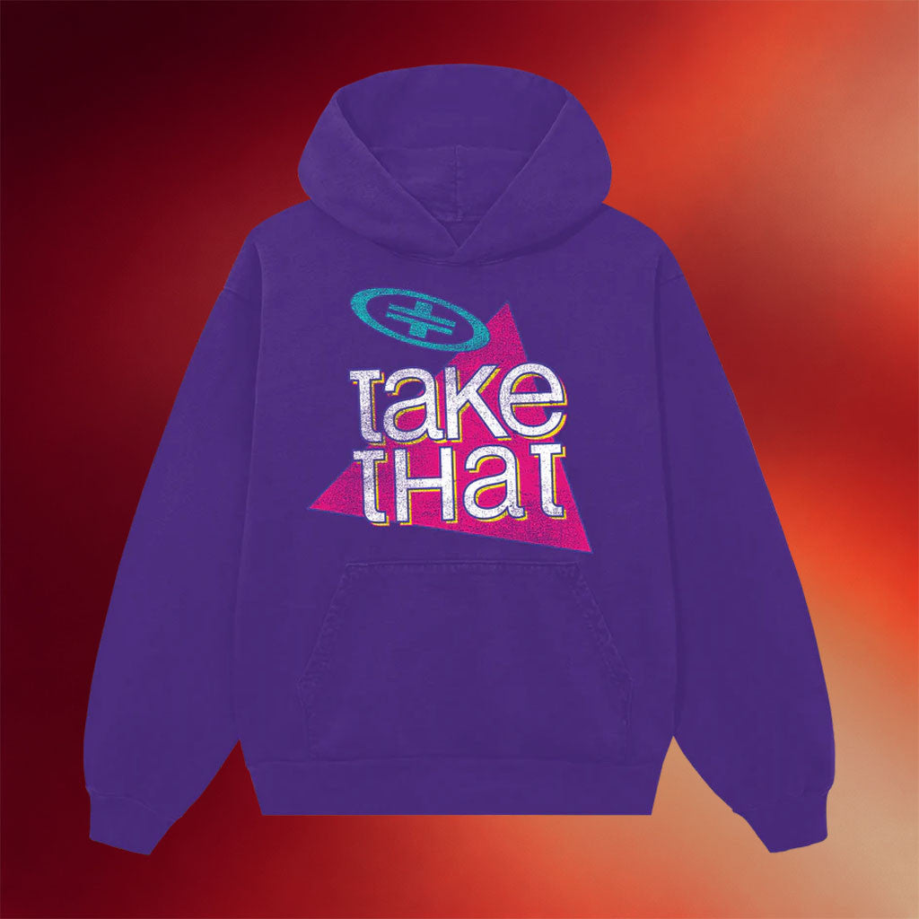 Take That Merch 90's Triangle Logo Purple Hoodie Gifts Ideas For Pop Lovers - Mouldking