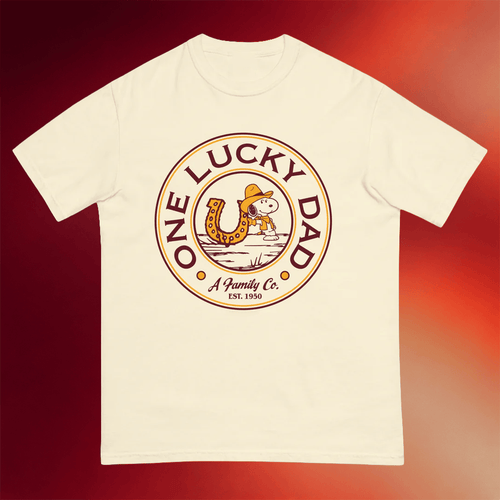 Peanuts Snoopy Merch 2026 One Lucky Dad T-Shirt Special Birthday Gifts For Dad