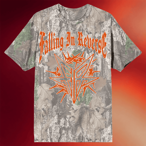 Falling In Reverse Merch Falling In Reverse Thorn Logo Camo T-Shirt Gifts For Rock Band Fans