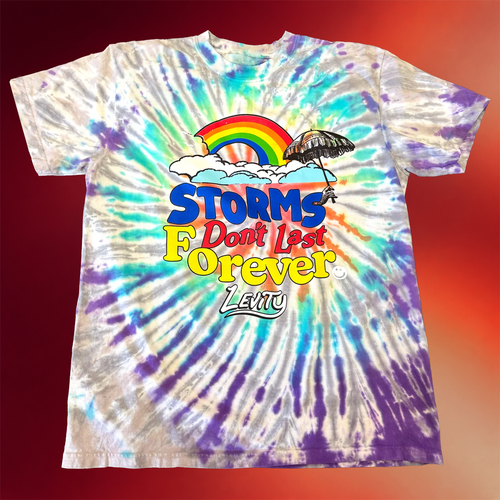 Levity Merch 2026 Storms Don't Last Forever Tie Dye T-Shirt Presents For Music Lovers