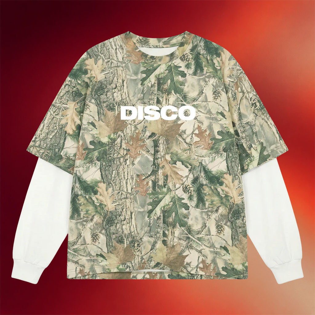 Disco Lines Merch 2026 Disco 2fer Long Sleeve Shirt Camo Gifts For Music Lovers
