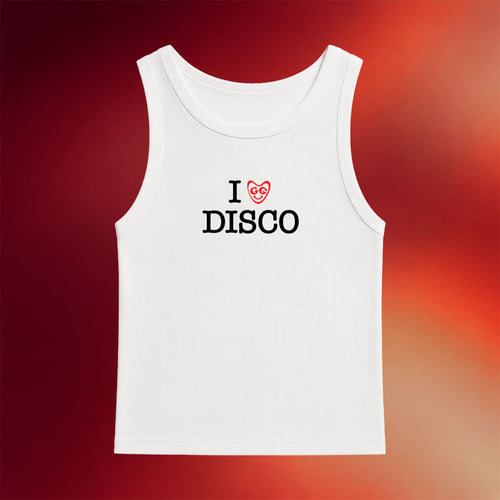 Disco Lines Merch 2026 I Love Disco Tank Top White Presents For Music Lovers