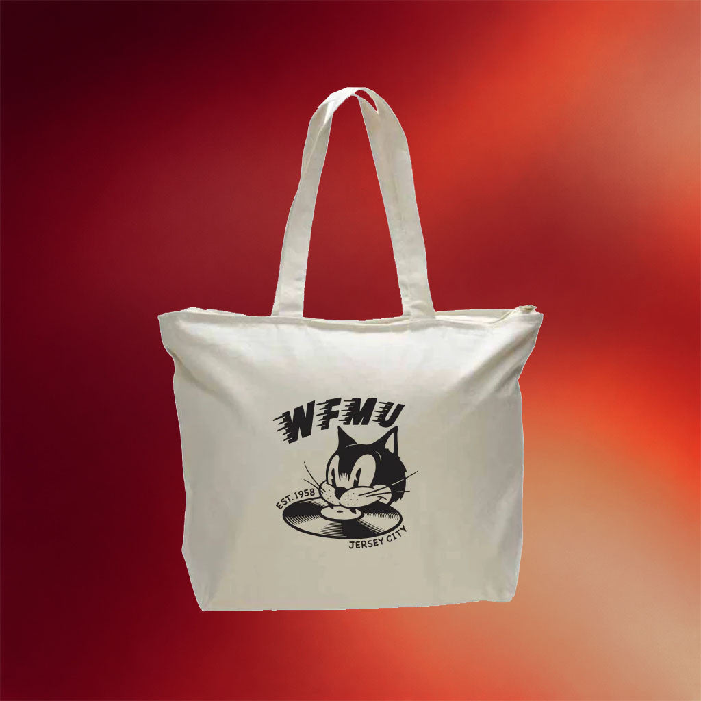 WFMU Merch 2026 WFMU's Hungry Cat Tote Bag Birthday Present For Sisters