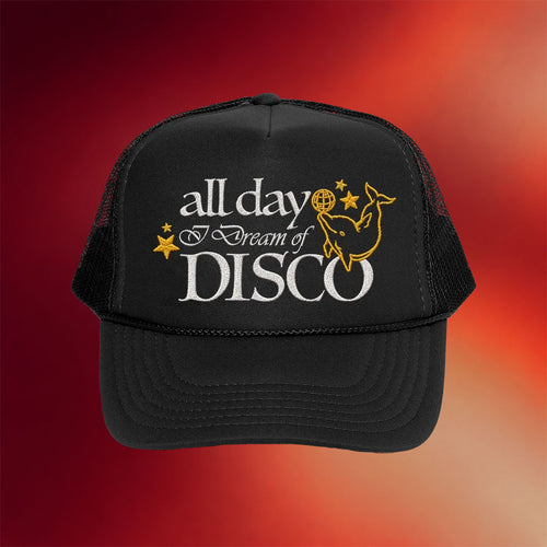 Disco Lines Merch 2026 All Day I Dream Of Disco Trucker Hat Presents For Music Lovers