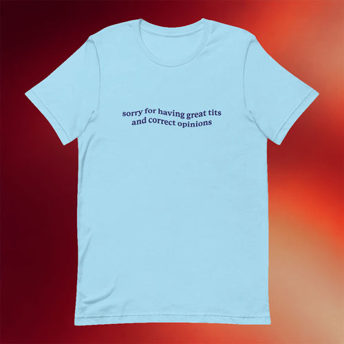 Got Funny Merch 2026 Sorry For Great Tits And Correct Opinions T-Shirt Gag Gift For Friends