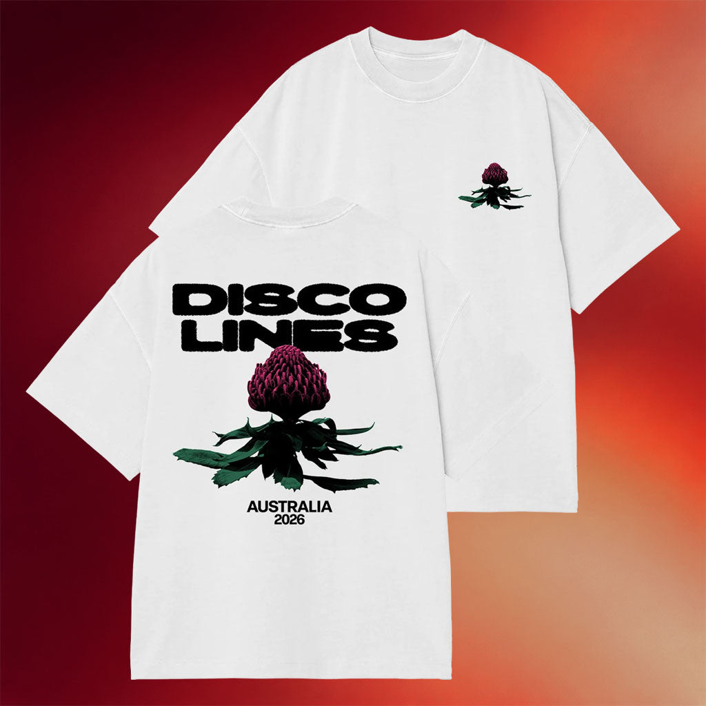 Disco Lines Merch 2026 Disco Lines Waratah Flower Australia T-Shirt Gifts For Music Fans