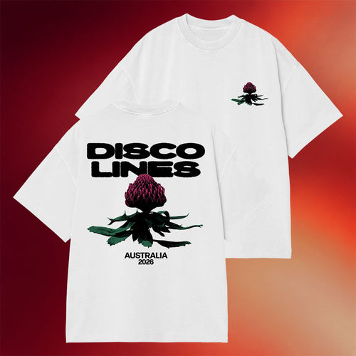 Disco Lines Merch 2026 Disco Lines Waratah Flower Australia T-Shirt Gifts For Music Fans