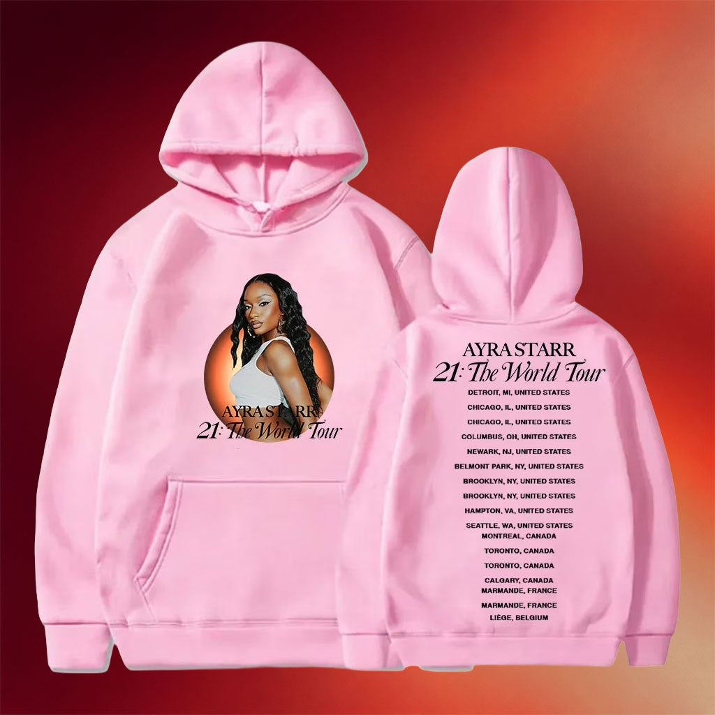 Ayra Starr Merch 2026 Ayra Starr 21 The World Tour Hoodie Ayra Starr Tour Merch Fan Gifts