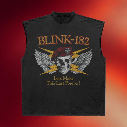 Blink 182 Merch 2026 Travis Skull Bolt Tank Top Let's Make This Last Forever Fan Apparel Gifts
