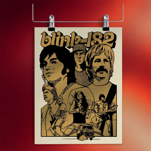 Blink 182 Merch 2026 First Date Band Practice Gold Poster Wall Art Decor Gifts For Rock Fans