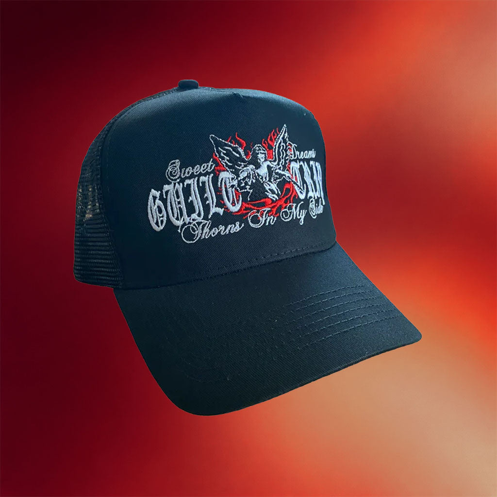 MLVLTD Merch Guilt Trip Angel Trucker Hat Embroidered 2026 Guilt Trip Merch Gift For Fans