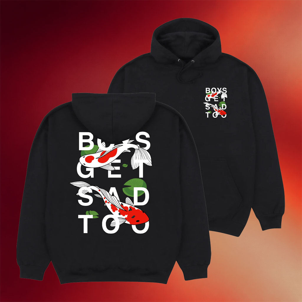 Boys Get Sad Too Merch 2026 Koi Hoodie Black Fish Lover Gifts For Husband