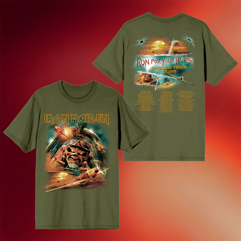 Iron Maiden Merch 2026 Aces High 2026 Tour T-Shirt Run For Your Lives Tour Shirt Fan Gifts
