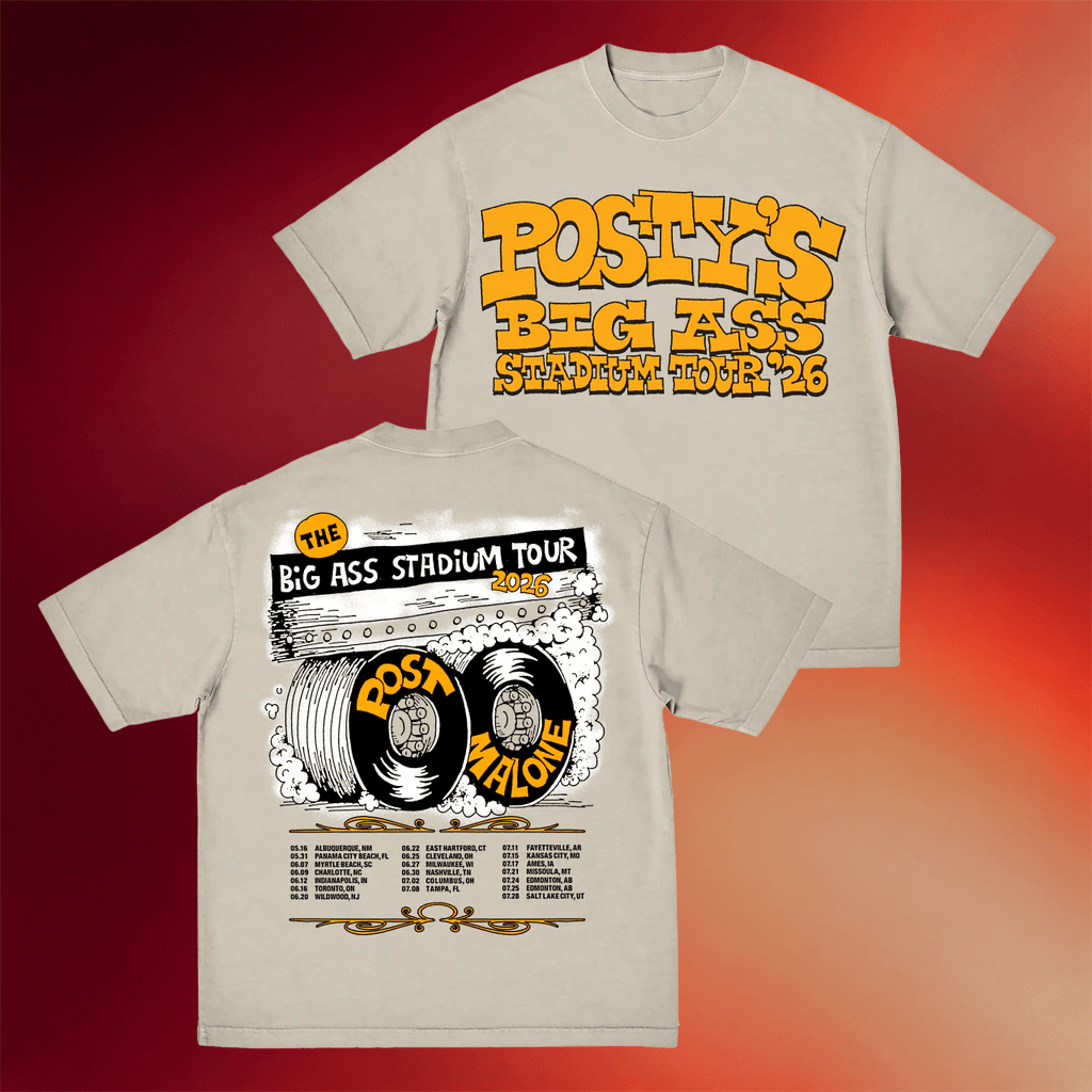Post Malone Merch 2026 Big Ass Stadium Tour Tire T-Shirt Cool Gifts For Music Lovers