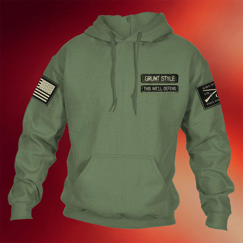 Grunt Style Merch 2026 Name Tape Hoodie Grunt Style Hoodie Patriotic Themed Gifts