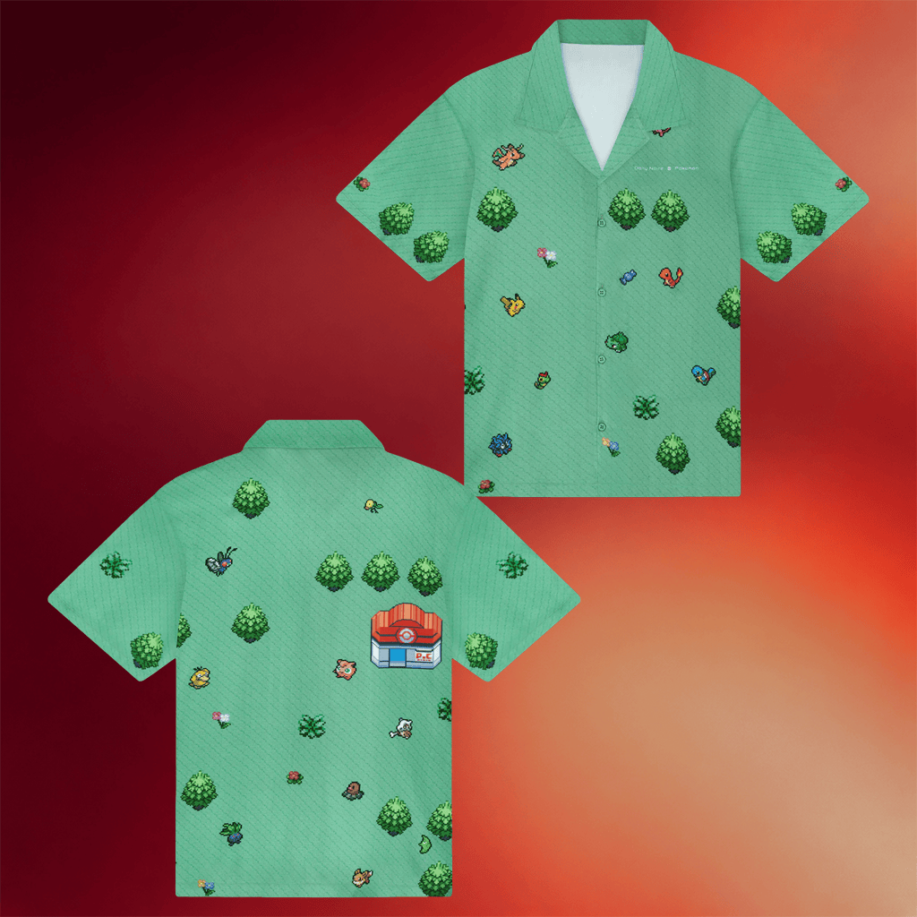Dolly Noire X Pokemon Merch 2026 Pokemon Glade Button Up Shirt Birthday Ideas For Friends