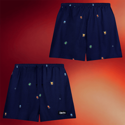 Dolly Noire X Pokemon Merch 2026 Starters Pattern Swim Shorts Pokemon Gifts For Adults