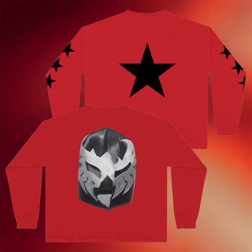Kanye West Merch 2026 Mask Red Long Sleeve Shirt YE Bully Merch Gift For Rap Fans