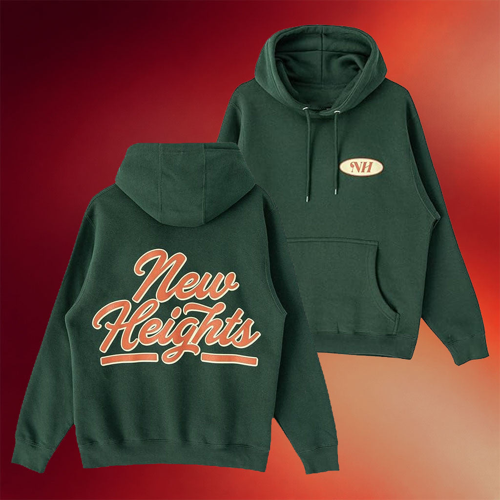 New Heights Merch NH Hoodie New Heights With Jason And Travis Kelce Script Logo Hoodie Gifts