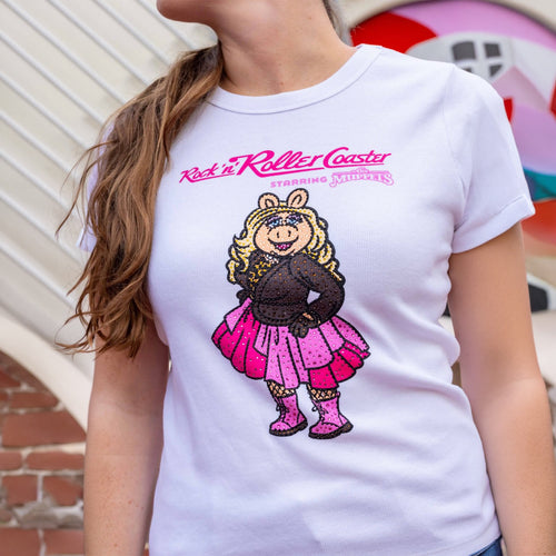 Muppets Rock N Roller Coaster Merch 2026 The Muppets Miss Piggy Baby Tee Gifts For Her
