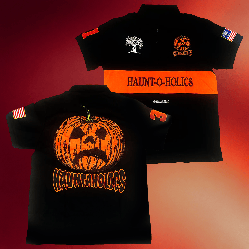 Haunted Mound Merch Hauntaholics Black Polo Shirt Gifts For Rap Lovers