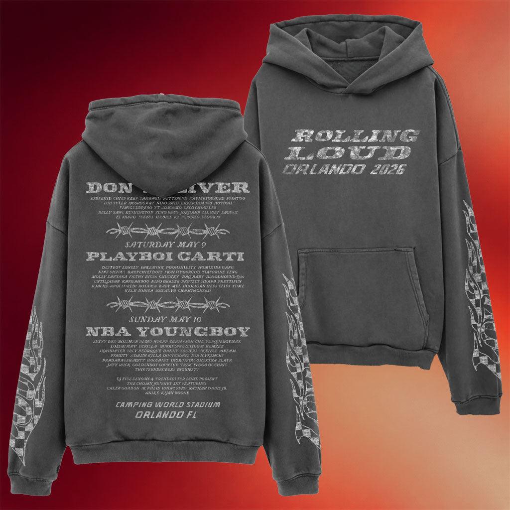 Rolling Loud Merch 2026 Hardstyle 26 Lineup Hoodie Rolling Loud Orlando Hoodie Gifts For Fans