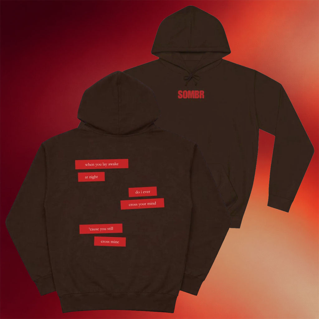 Sombr Merch Do I Ever Cross Your Mind Lyric Hoodie Sombr Hoodie Gifts For Music Fans