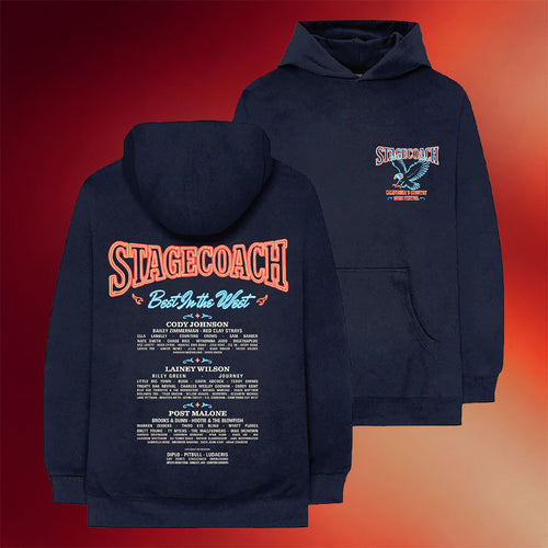 Stagecoach Merch Neon Nights 2026 Lineup Hoodie Stagecoach Best In The West Hoodie Fan Gifts