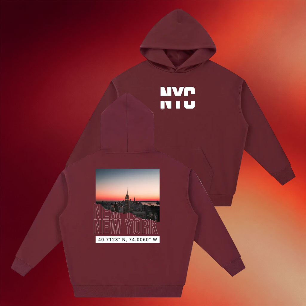 Terra Ave Merch 2026 NYC Coordinates Hoodie NYC Sunset Hoodie Gifts For Him Her