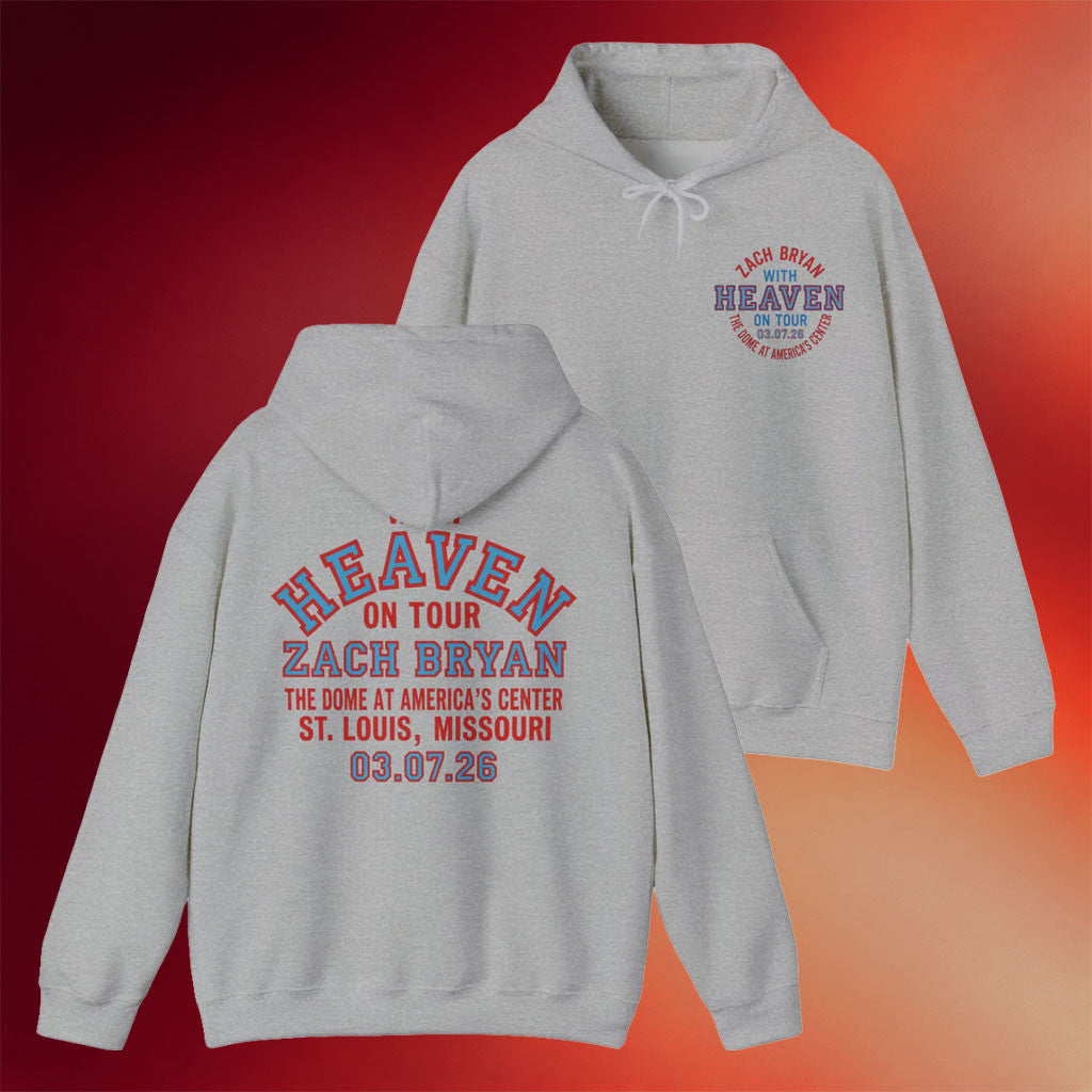 Zach Bryan With Heaven On Tour Merch 2026 With Heaven On Top Tour St Louis Hoodie Fan Gifts