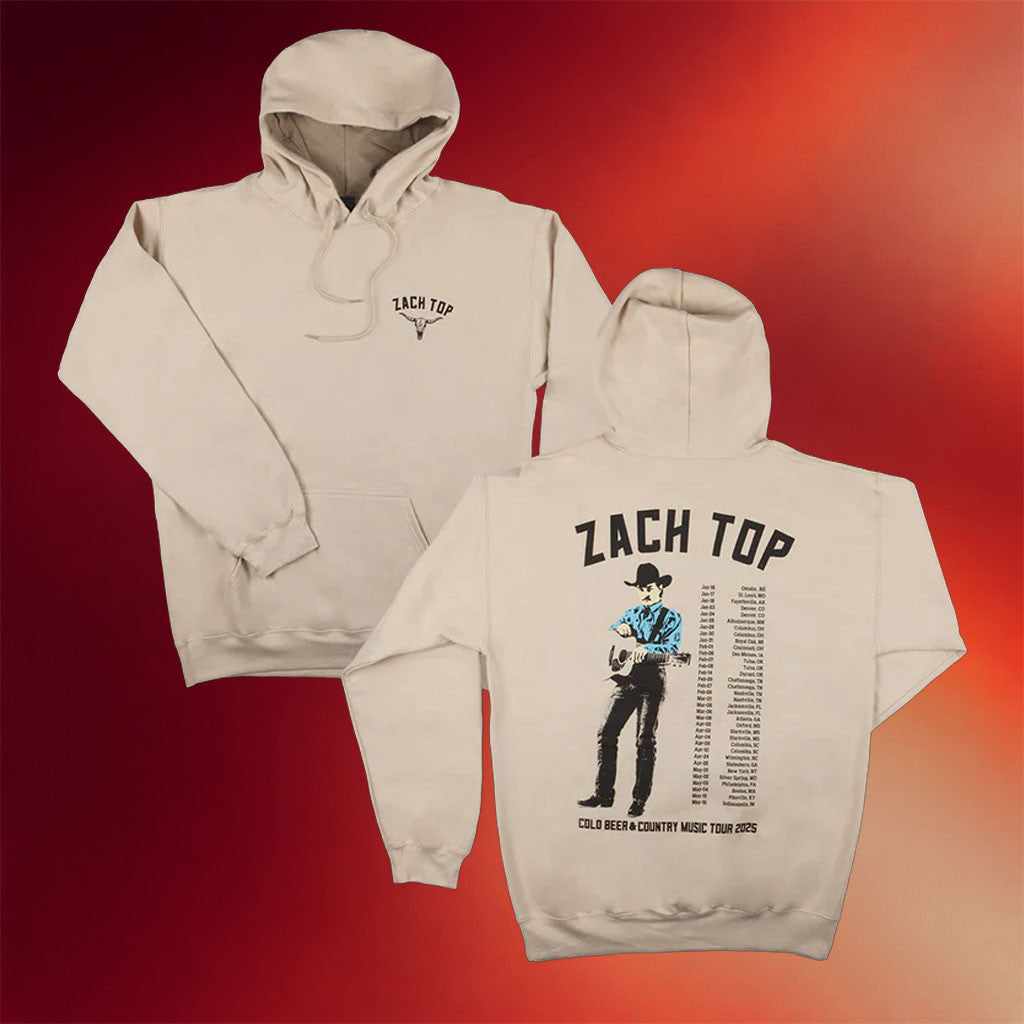 Zach Top Merch 2025 Cold Beer And Country Music Tour Hoodie Zach Top Hoodie Gifts For Fans