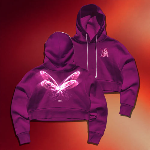Omar Courtz Merch Pink Fairy Glow Cropped Hoodie Omar Courtz Hoodie Gift For Her Music Lovers