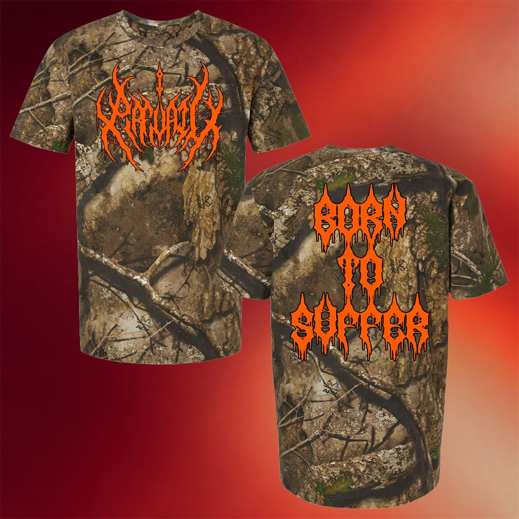 Artist First Merch I Prevail 2026 Born To Suffer Real Tree Camo T-Shirt I Prevail Merch Gifts