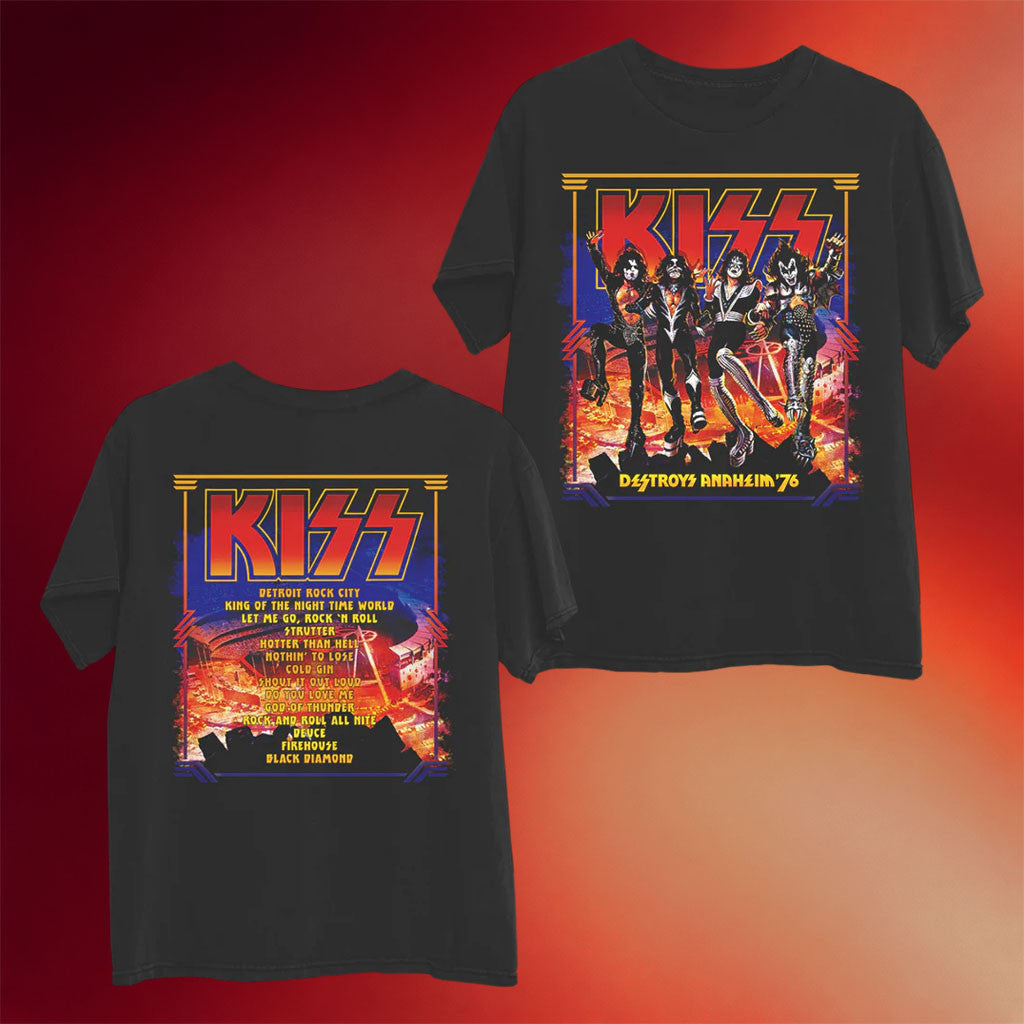 KISS Merch 2026 Framed Destroys Anaheim T-Shirt KISS Band Merch Gift For Music Lovers