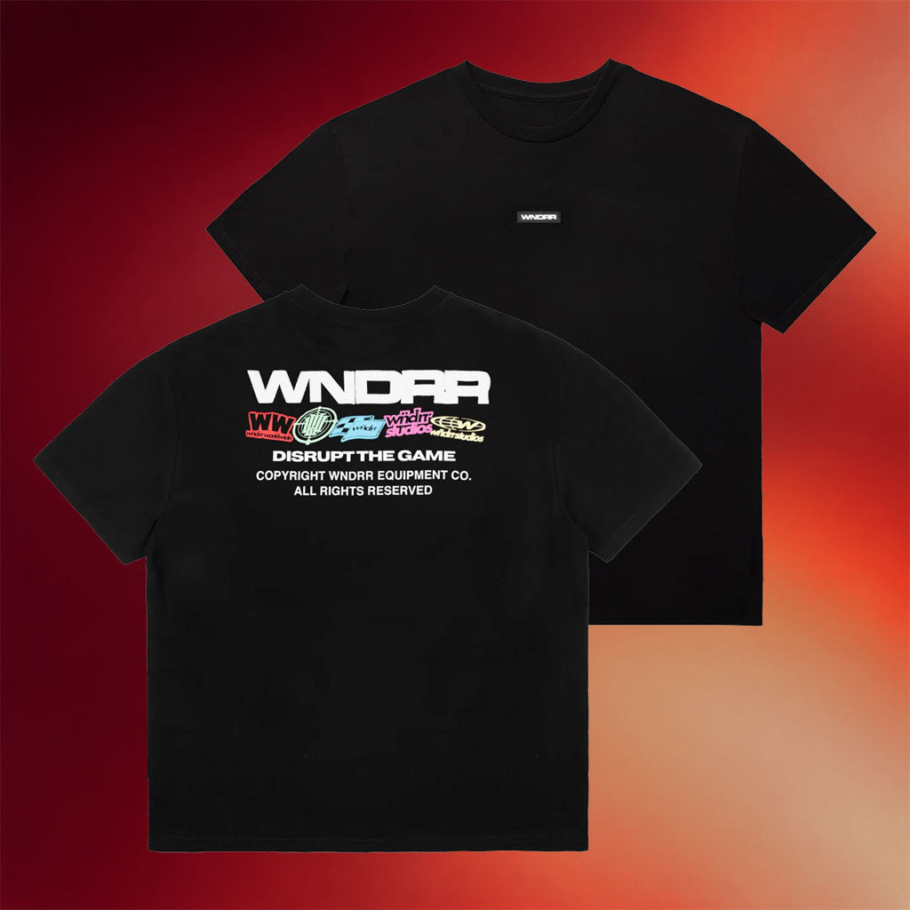 WNDRR Merch 2026 WNDRR Disrupt The Game T-Shirt Black Best Gifts For Boyfriend